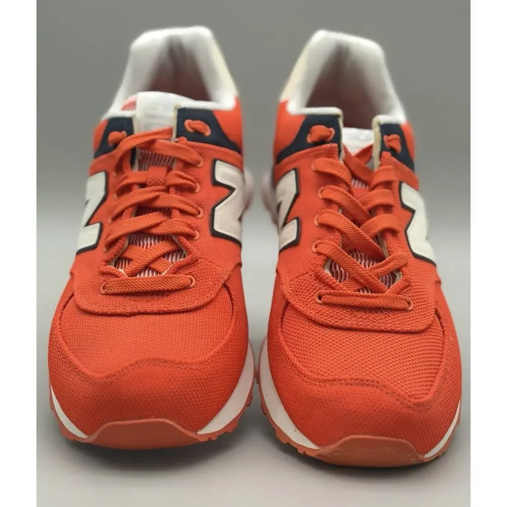 New Balance 574 Shoes Mens Orange White Low Top Running Sneakers Lifestyle 9.5